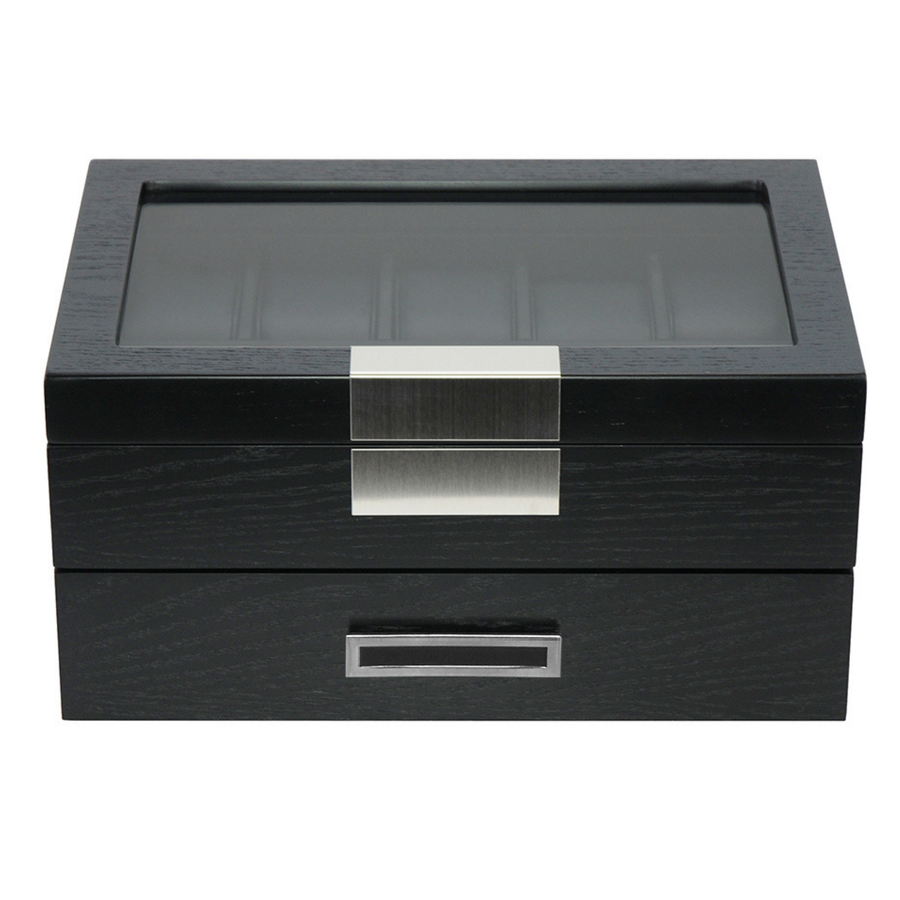 Black Wooden Watch Box for 20 Watches