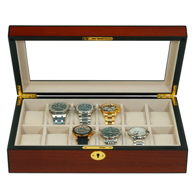 Cherry Wooden Watch Box for 12 Watches