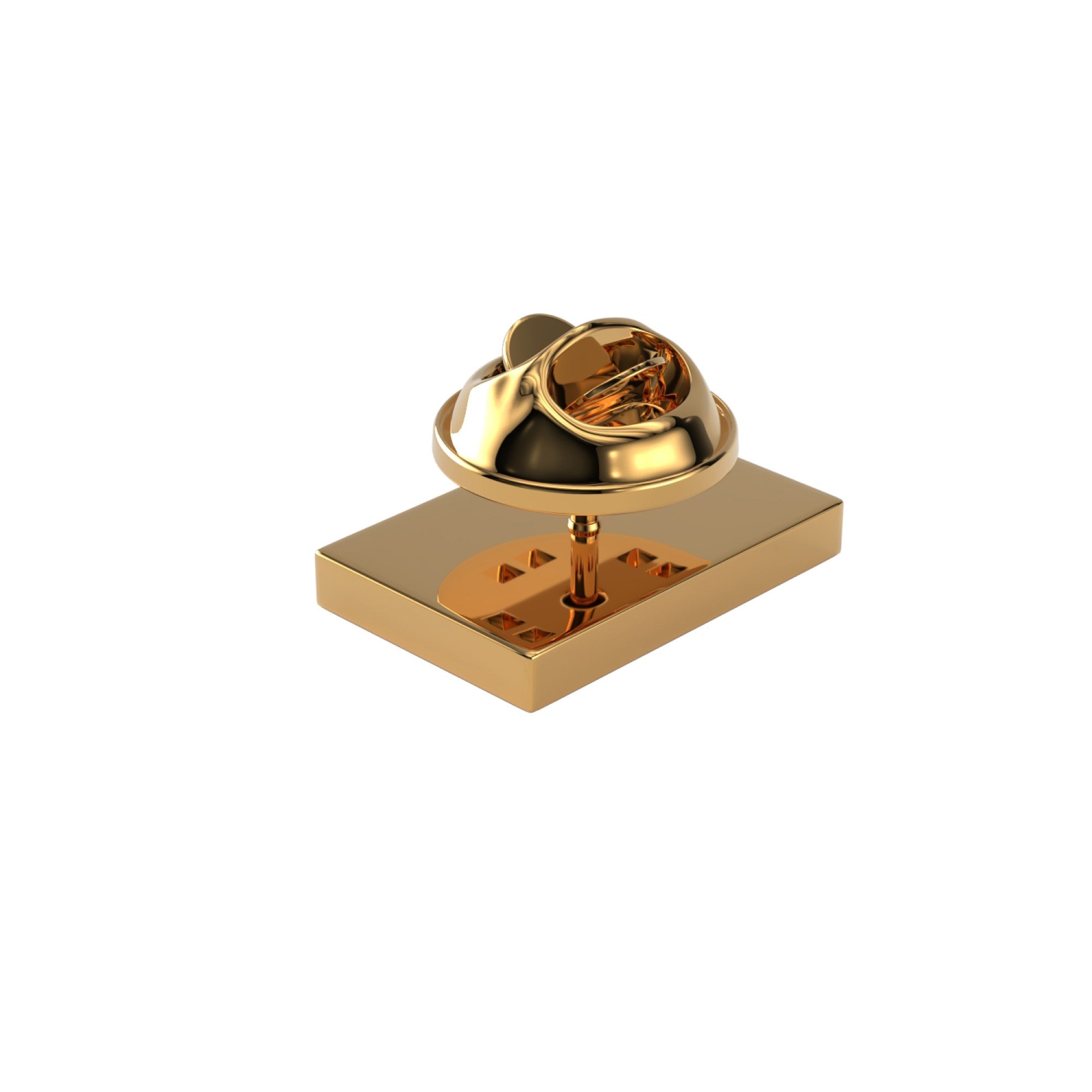 Rectangle Shiny Gold Engravable Lapel Pin
