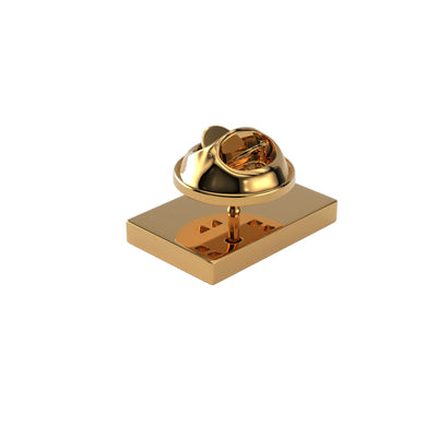 Rectangle Shiny Gold Engravable Lapel Pin