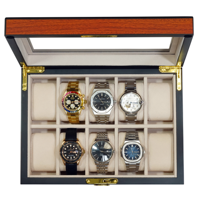Cherry Wooden Watch Box for 10 Watches