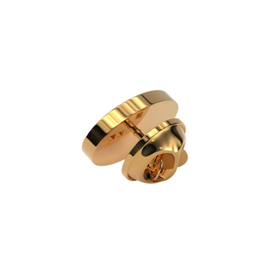 Oval Shiny Gold Engravable Lapel Pin
