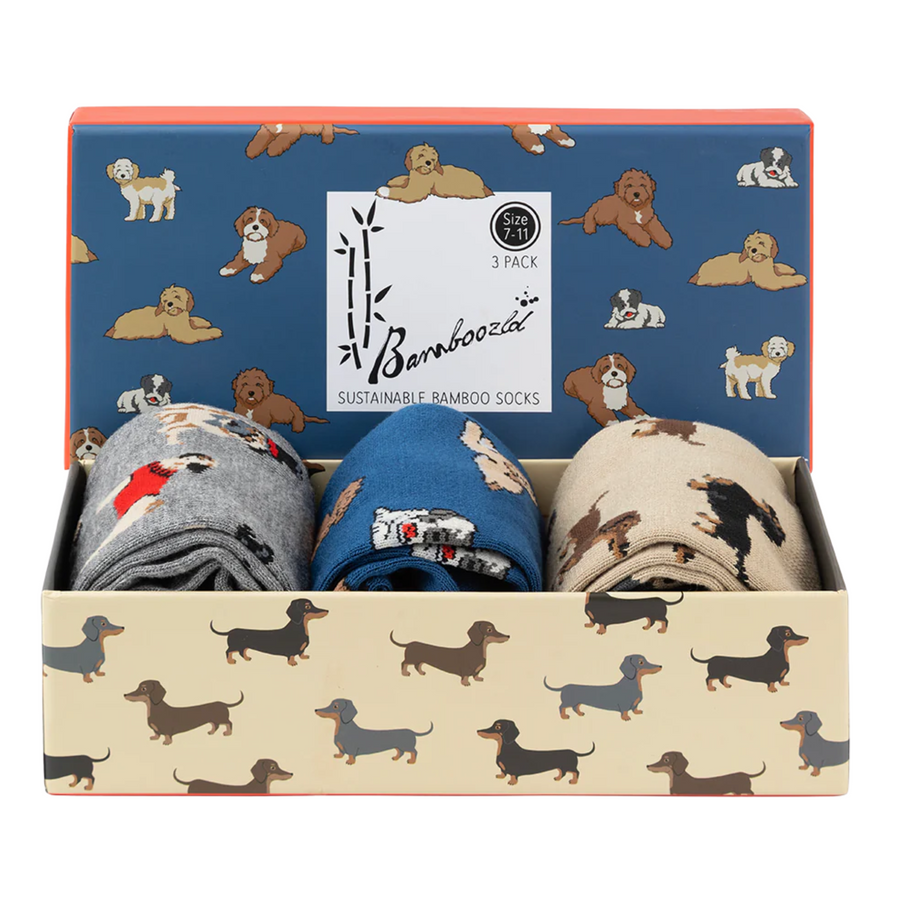 Mens Mans Best Friend 3pk Gift Set Bamboo Socks