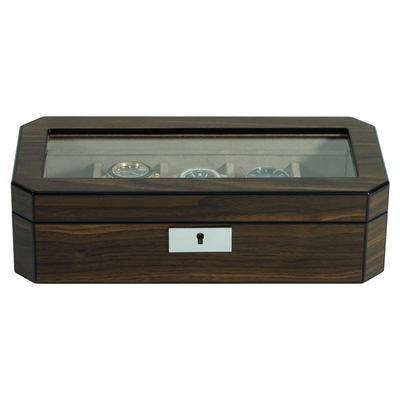 5 Slots Octagon Walnut Wooden Watch Box