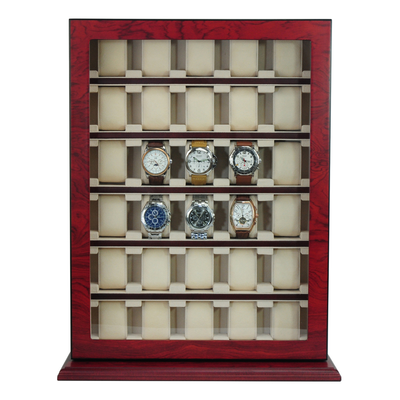 Bubinga Wooden Watch Cabinet for 30 watches