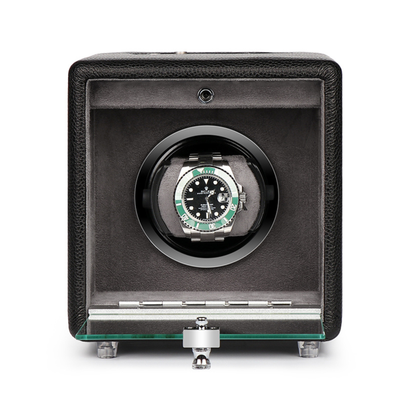 Evandale Watch Winder for 1 Watch in Black Leather