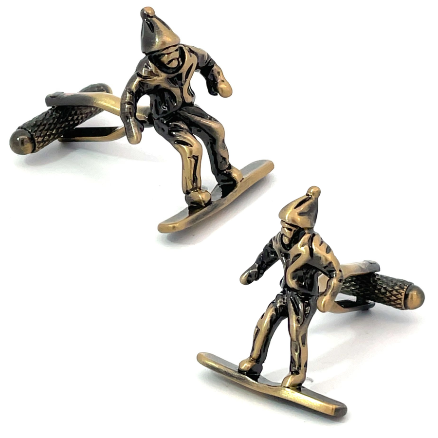 Antique Snowboarder Cufflinks