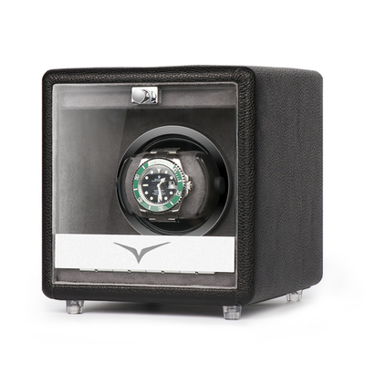 Evandale Watch Winder for 1 Watch in Black Leather