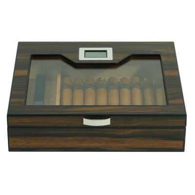 12-20 CT Ebony Wooden Cigar Humidor Box for Cigars