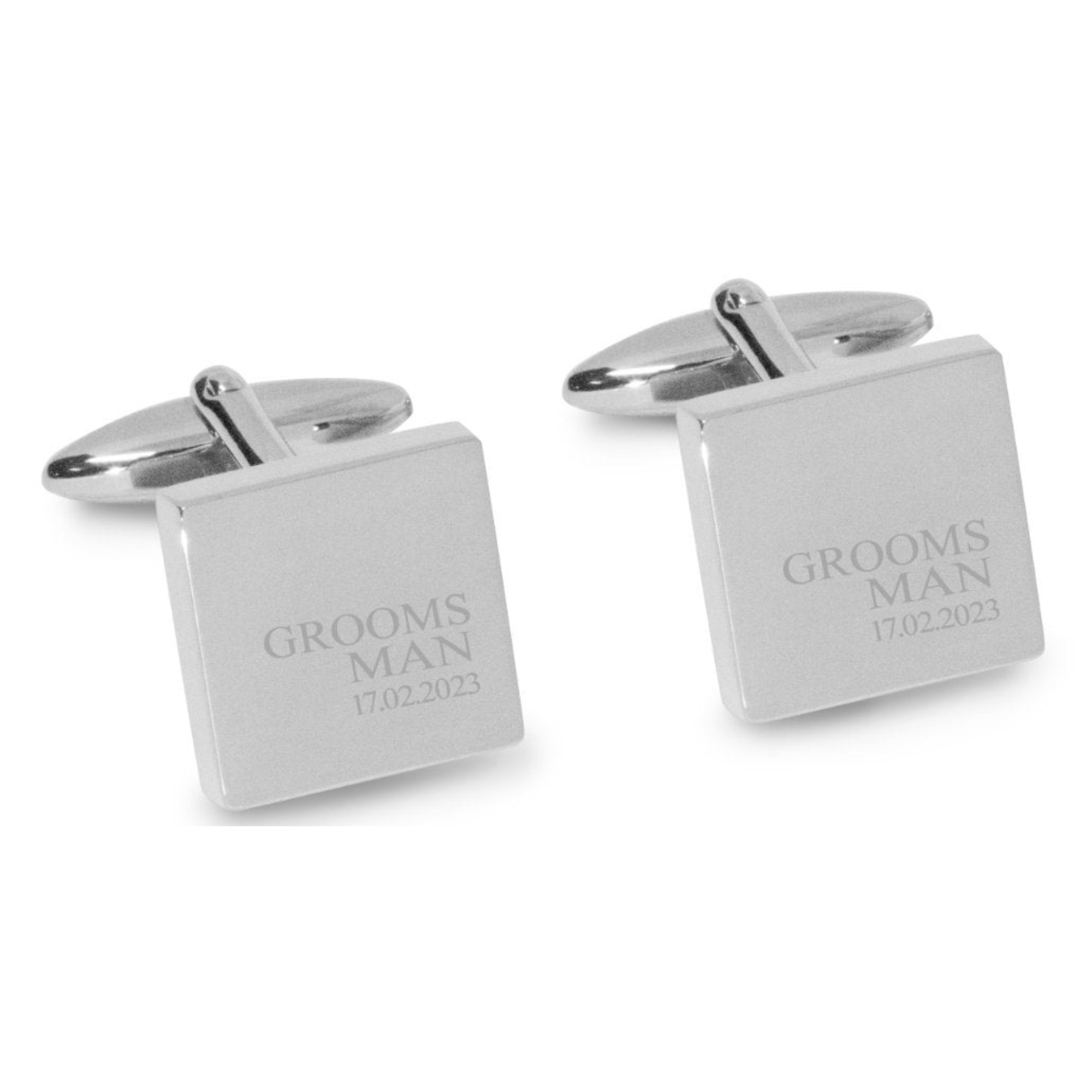 Groomsman & Date Engraved Wedding Cufflinks
