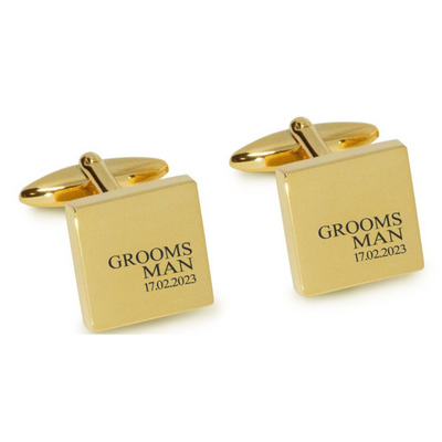 Groomsman & Date Engraved Wedding Cufflinks