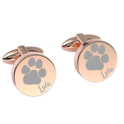 Pets Paw Print Engraved Cufflinks
