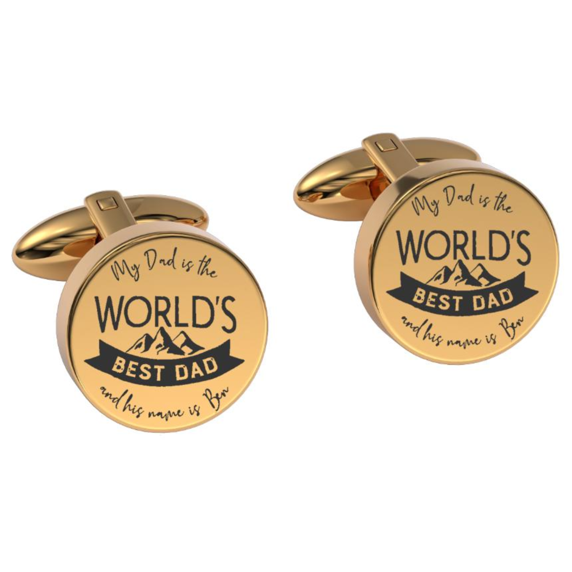 World Best Dad Engraved Cufflinks