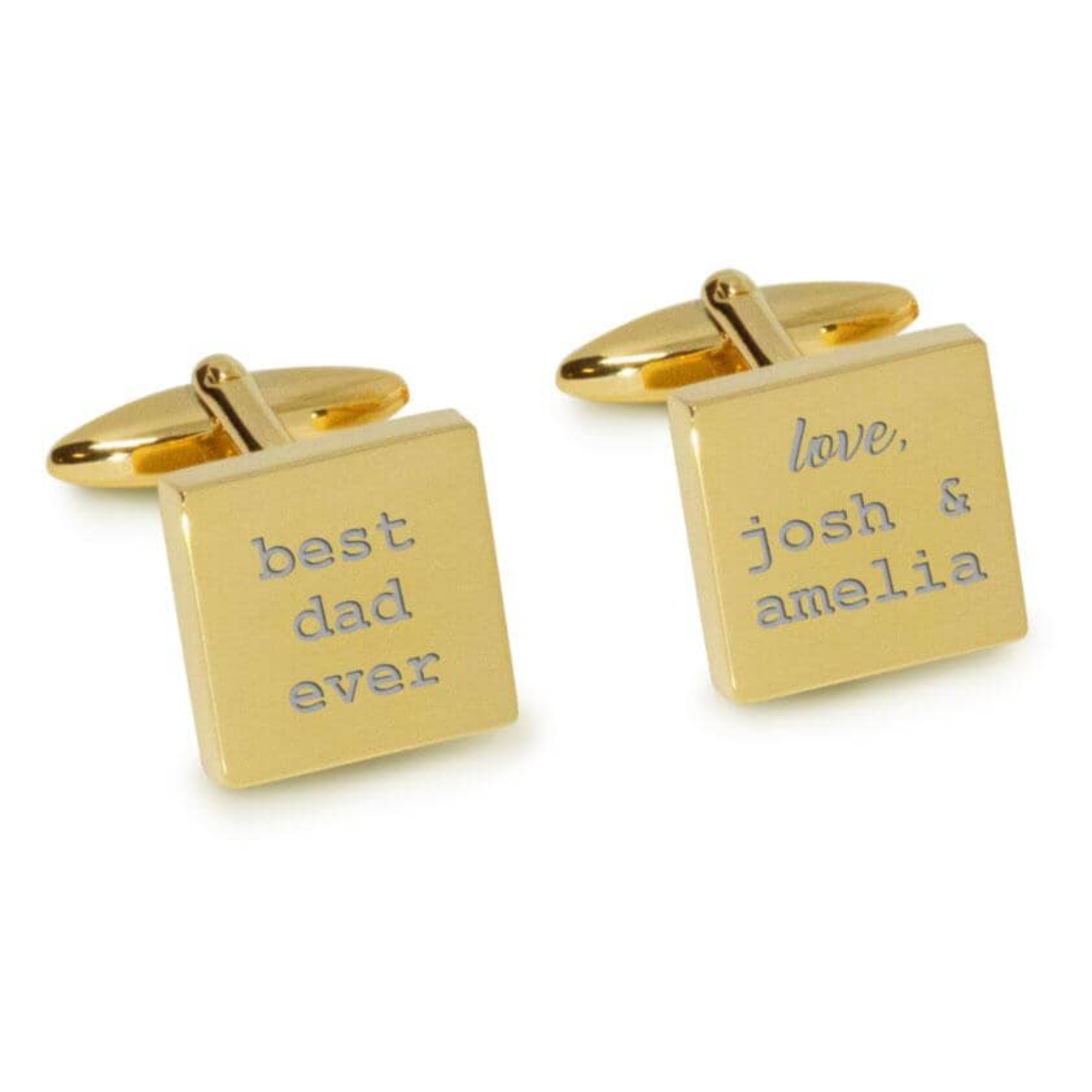 Best Dad Ever with Love Engraved Cufflinks