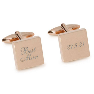Best Man Wedding Date Engraved Cufflinks