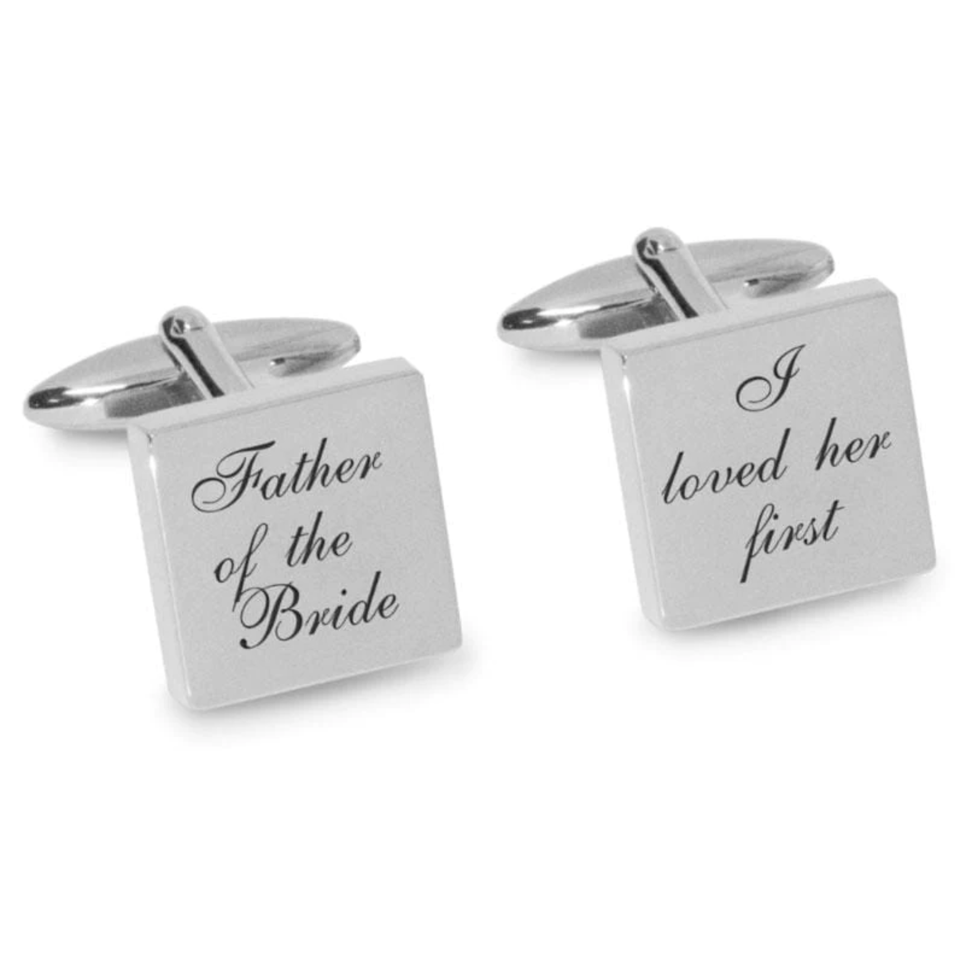 Father of the Bride Loved Her First Engraved Wedding Cufflinks