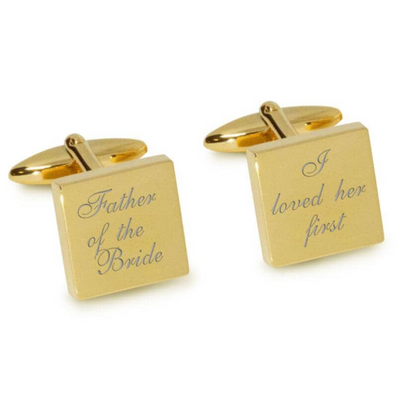 Father of the Bride Loved Her First Engraved Wedding Cufflinks