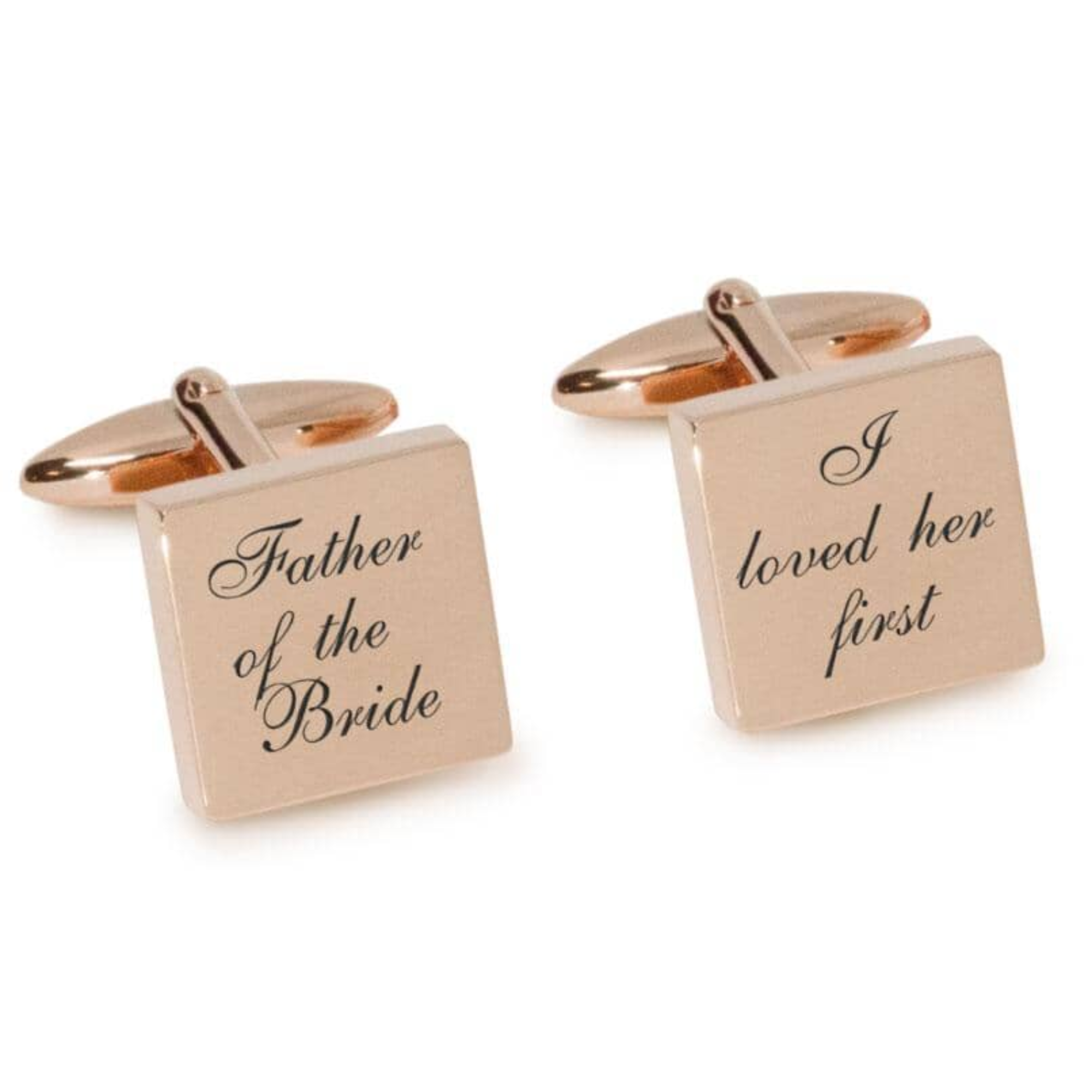 Father of the Bride Loved Her First Engraved Wedding Cufflinks