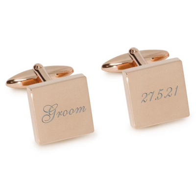 Groom Wedding Date Engraved Cufflinks