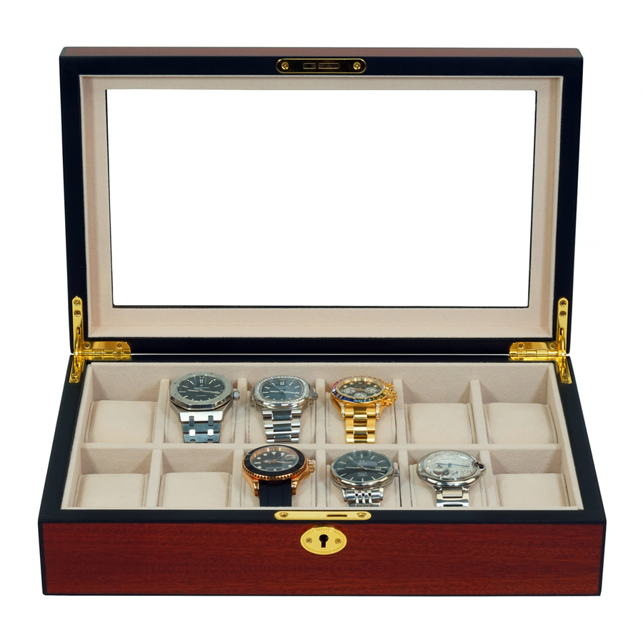 Cherry Wooden Watch Box for 12 Watches