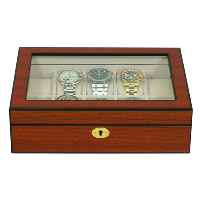 Cherry Wooden Watch Box for 10 Watches