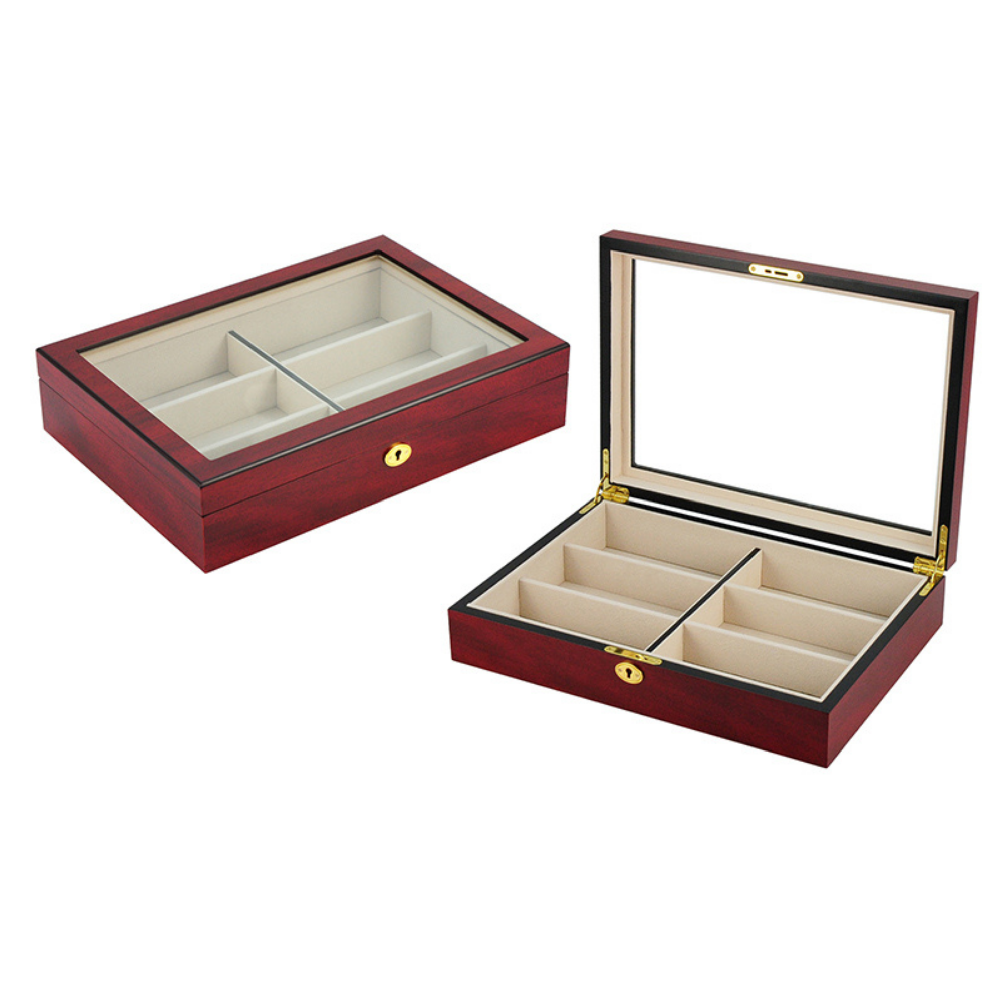 6 Pairs Cherry Wooden Sunglass Box