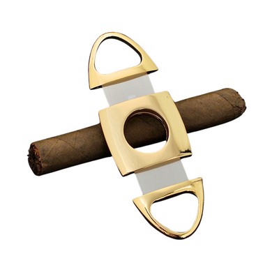 Gold Two Finger 64 Ring Gauge Cigar Cutter Boxed
