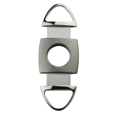 Silver Two Finger 64 Ring Gauge Cigar Cutter Boxed