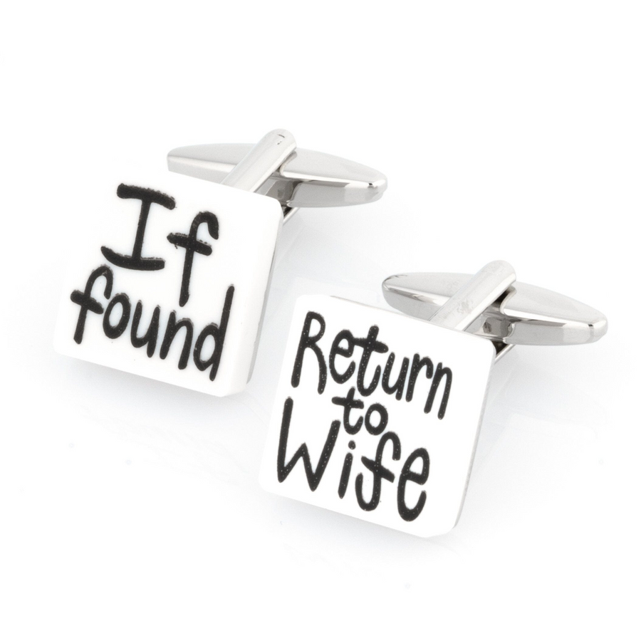 If found Return to Wife Cufflinks