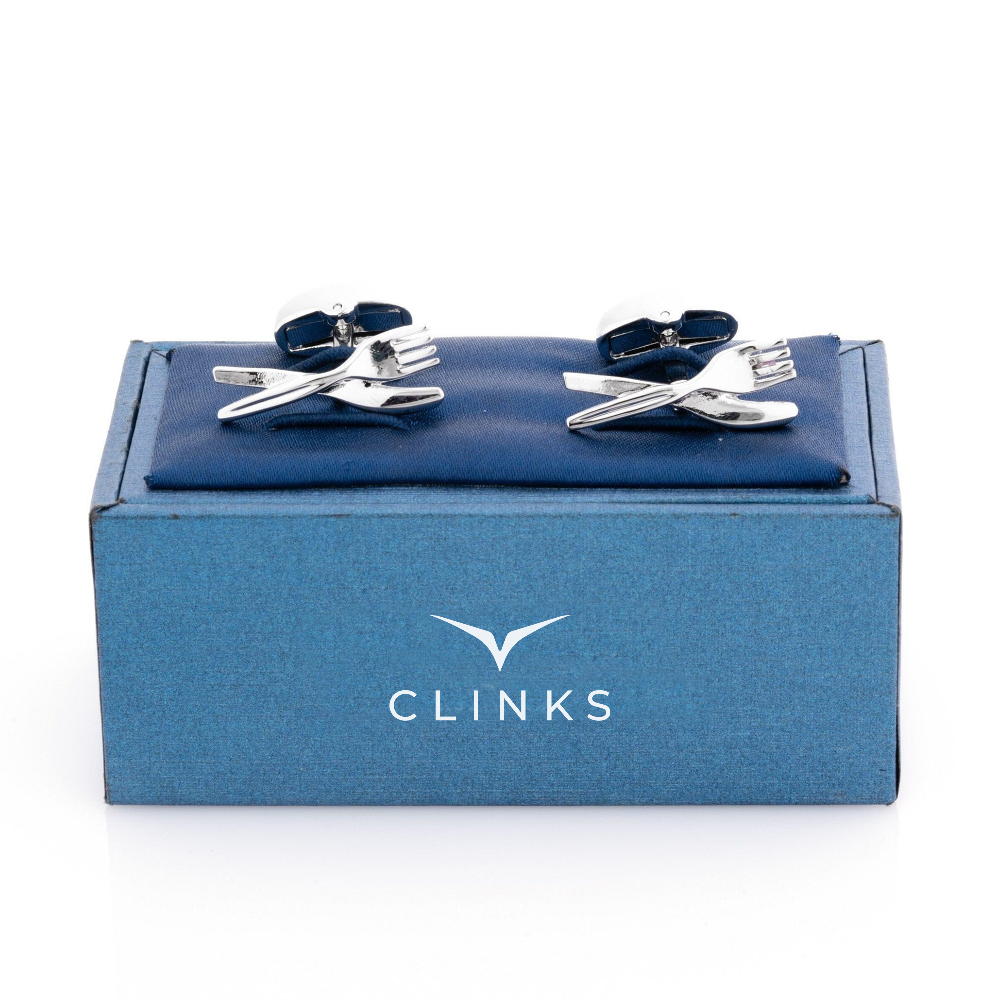 Knife and Fork Cufflinks Silver