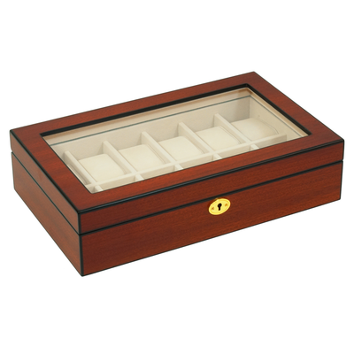 Cherry Wooden Watch Box for 12 Watches