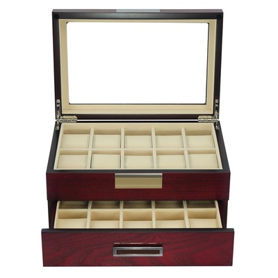 Cherry Wooden Watch Box for 20 Watches
