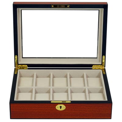 Cherry Wooden Watch Box for 10 Watches