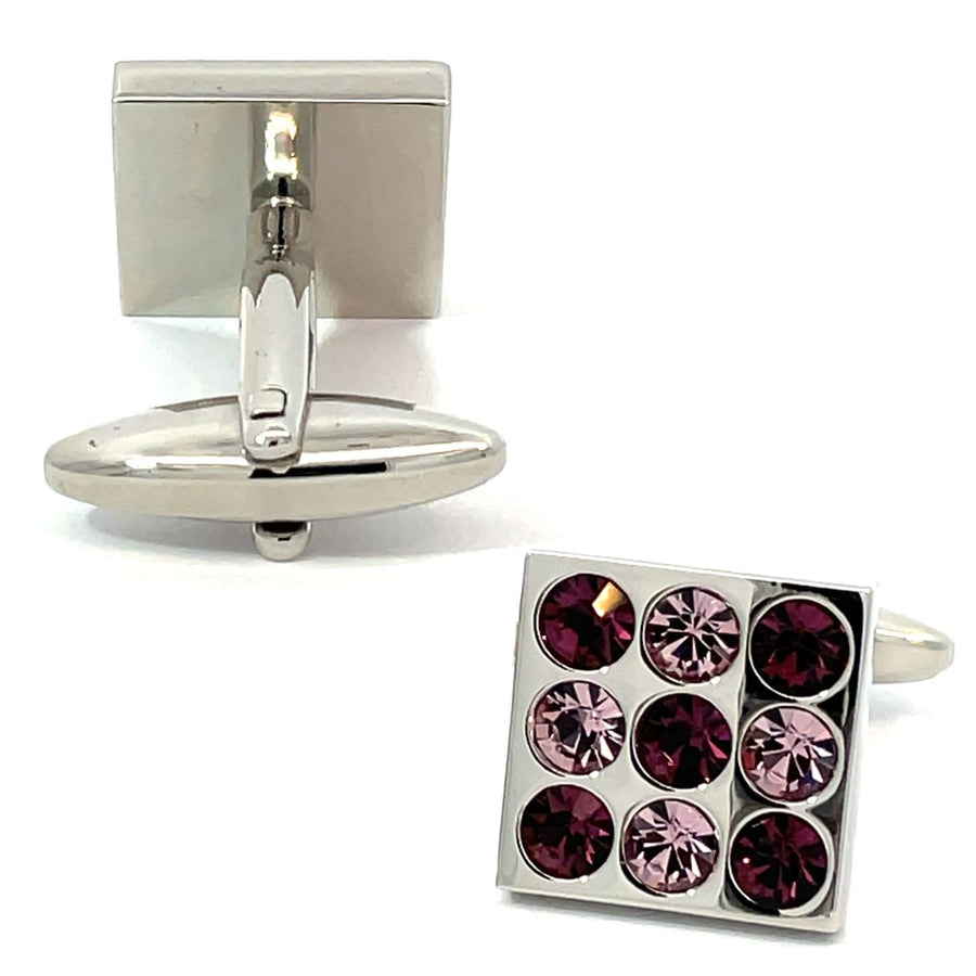 Nine Purple Crystals Cufflinks