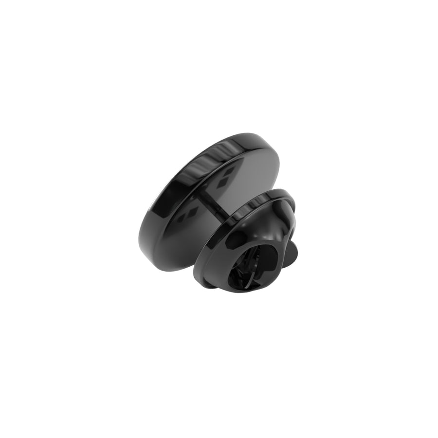 Round Shiny Black Engravable Lapel Pin