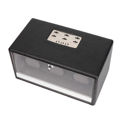 Evandale Watch Winder for 3 Watches in Black Leather