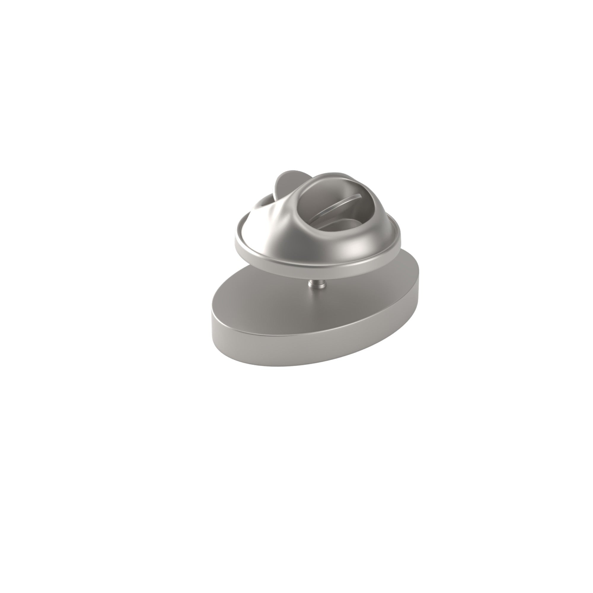 Oval Brushed Silver Engravable Lapel Pin