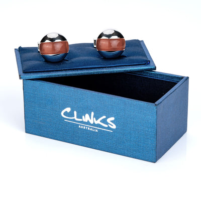 Elliptical Burnt Orange Cat Eye Cufflinks