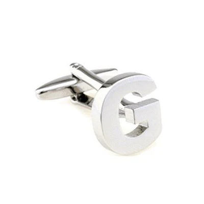 Silver Cut Out Initial Letter Cufflinks