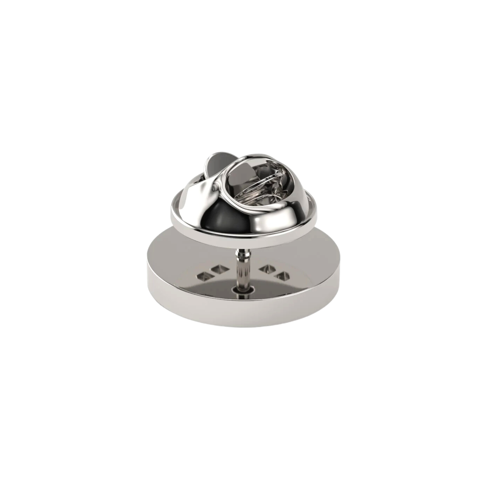 Round Silver Engravable Lapel Pin