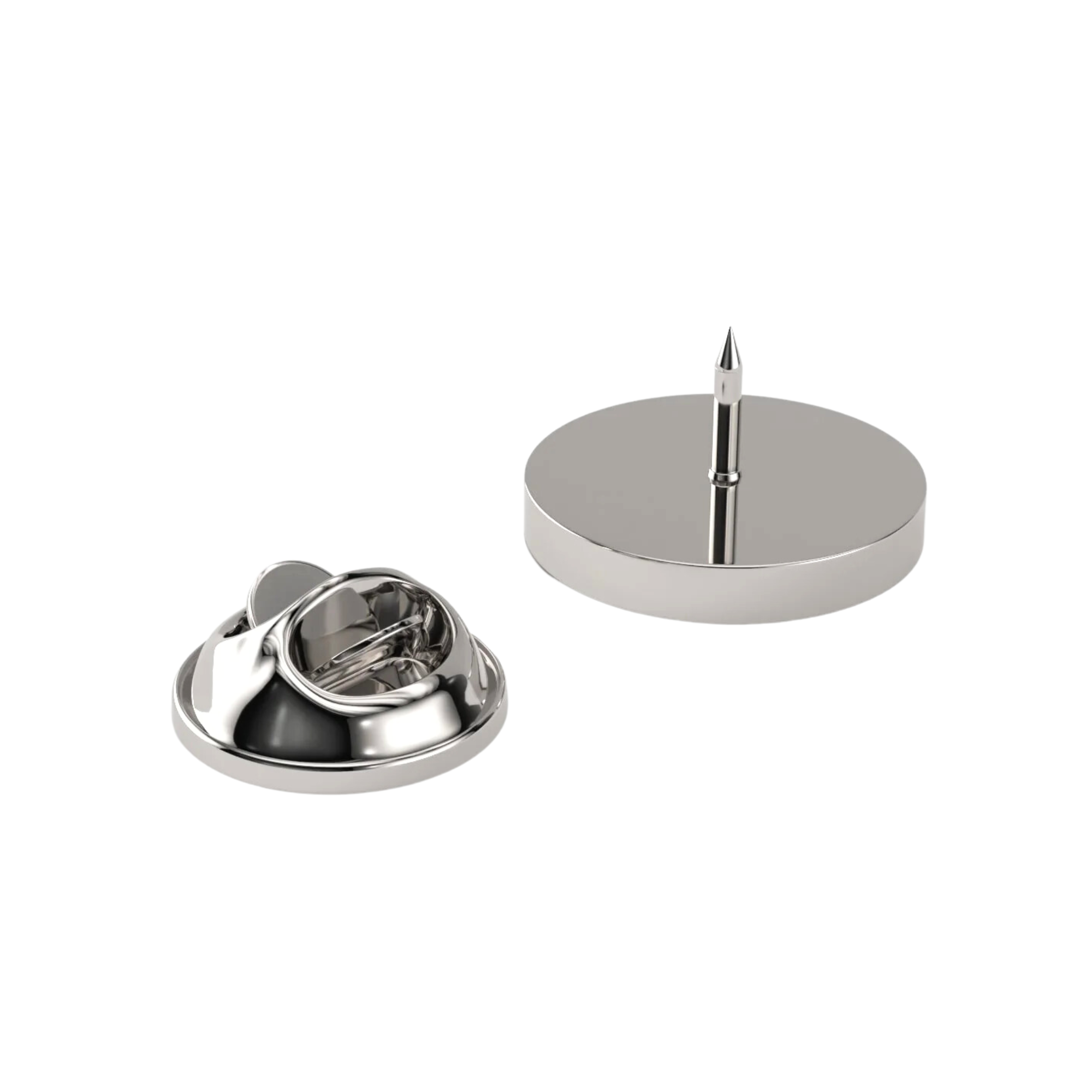Round Silver Engravable Lapel Pin