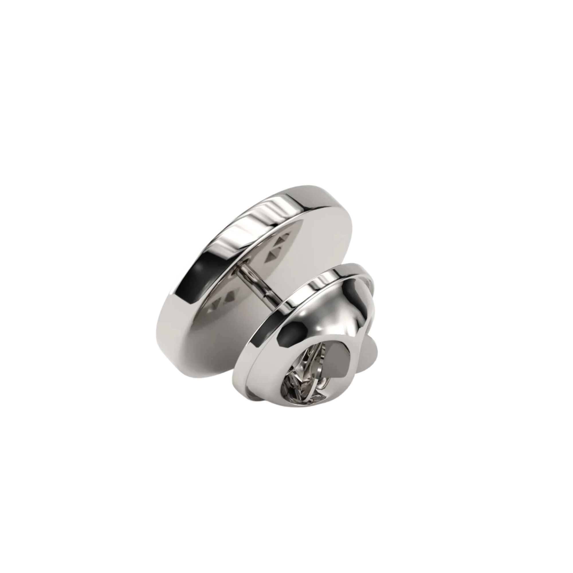 Round Silver Engravable Lapel Pin