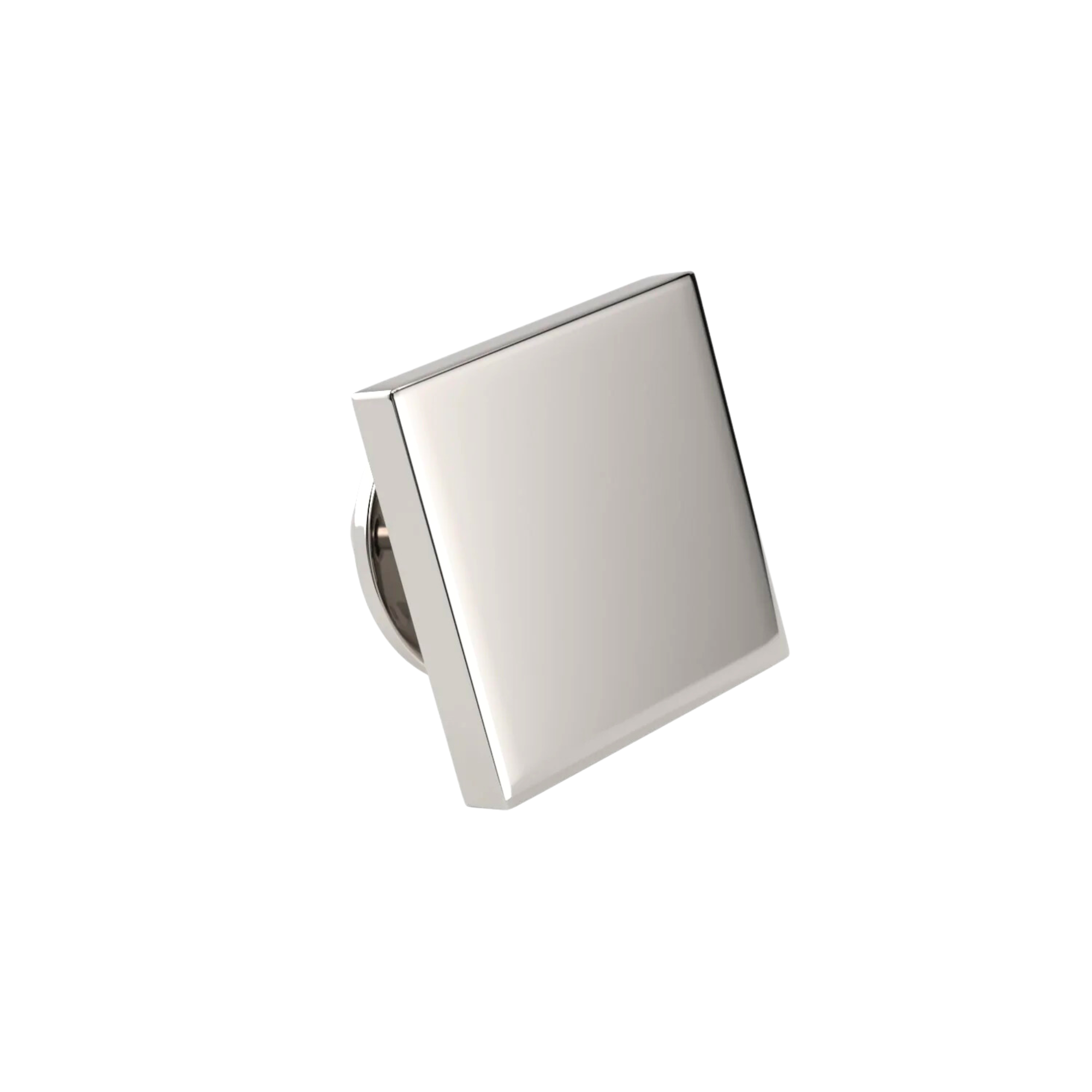 Square Shiny Silver Engravable Lapel Pin