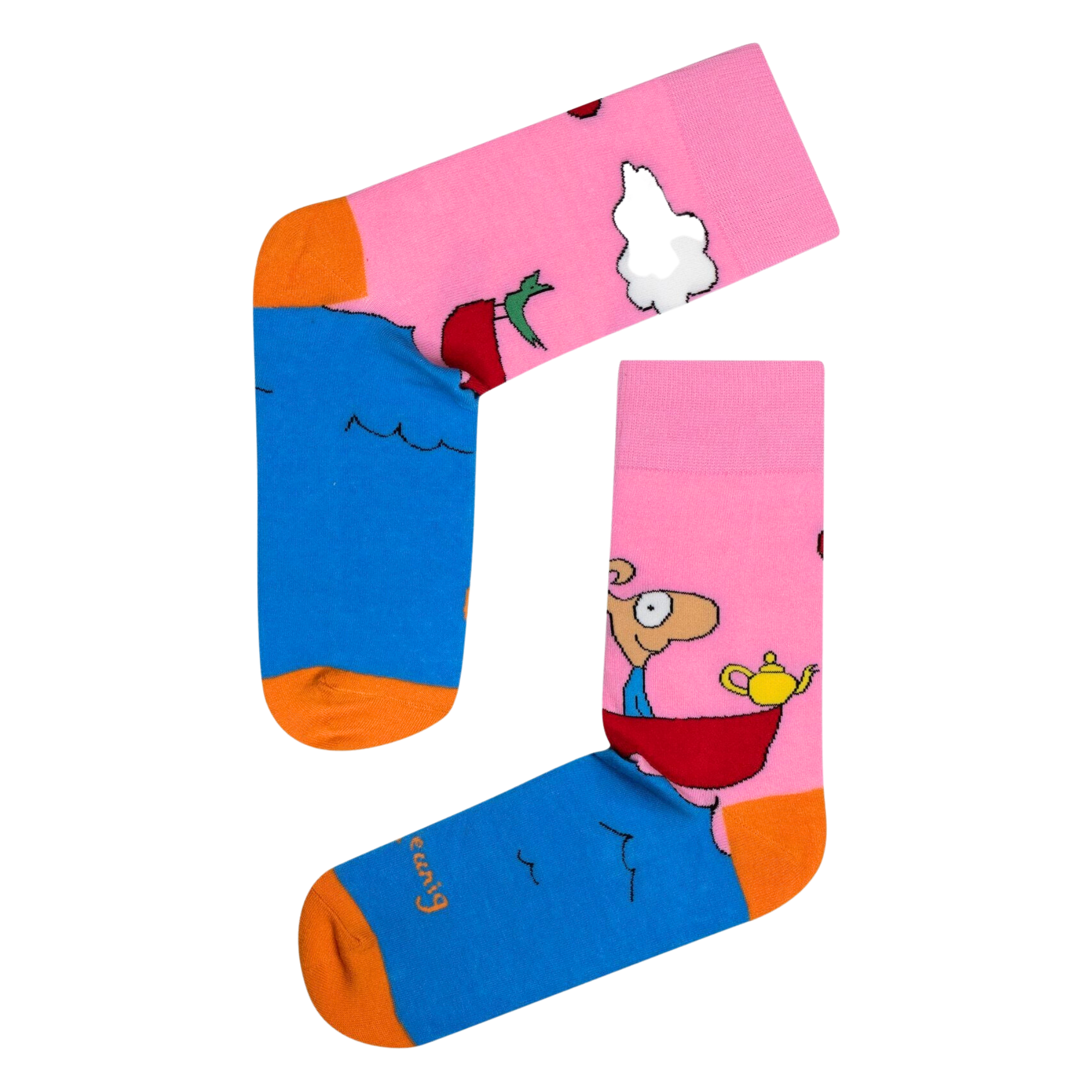Michael Leunig Boat Pink Socks