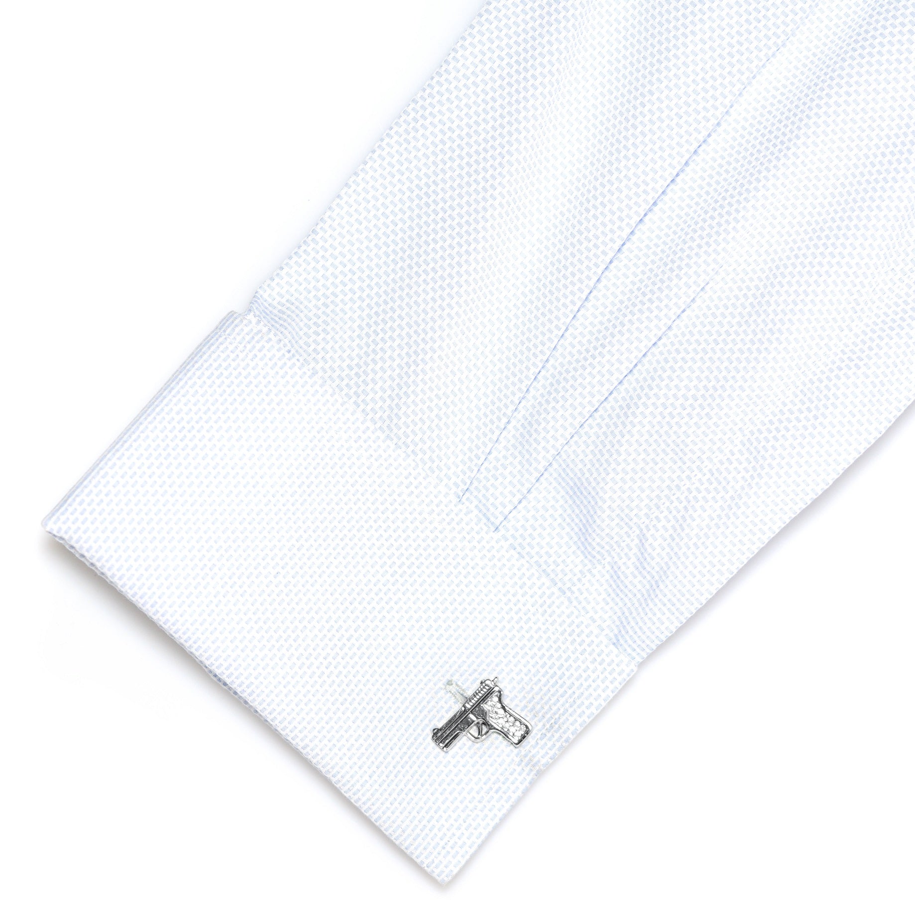 Crystal 9mm Hand Gun Cufflinks