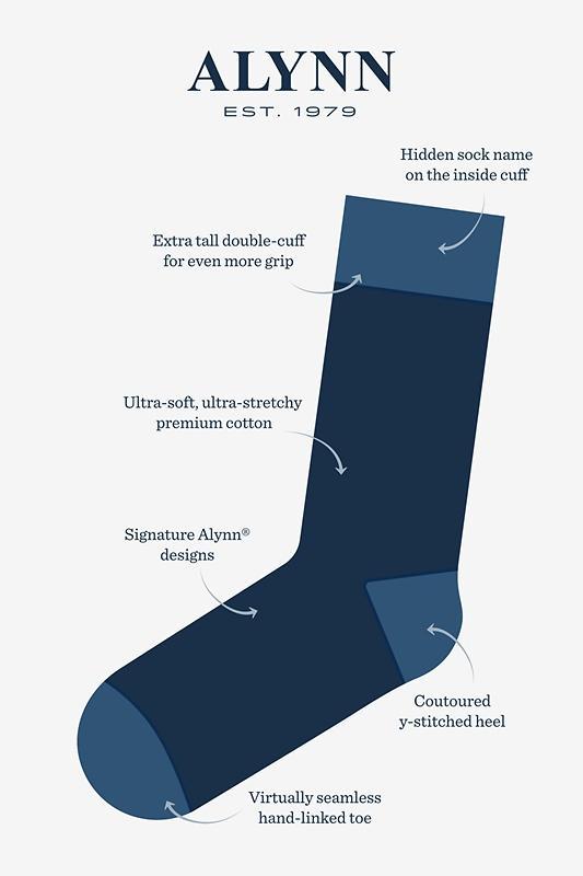 Straight Up & Dirty Sock, Socks, Alynn Socks, Navy Blue, Carded Cotton, Nylon, Spandex, SK1022, Men's Socks, Socks for Men, Clinks Australia