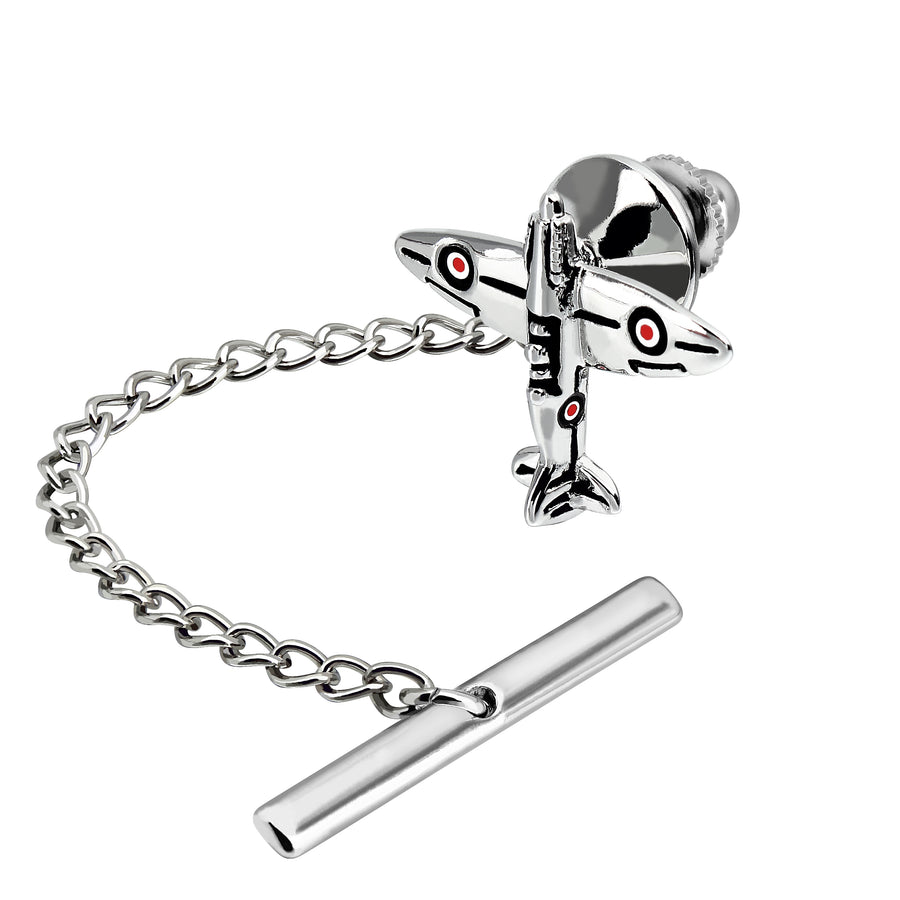 Spitfire Tie Tack, Lapel Pin, Tie Tack, Novelty Tie Tack, Silver, Aviation, LP5005, Clinks Australia