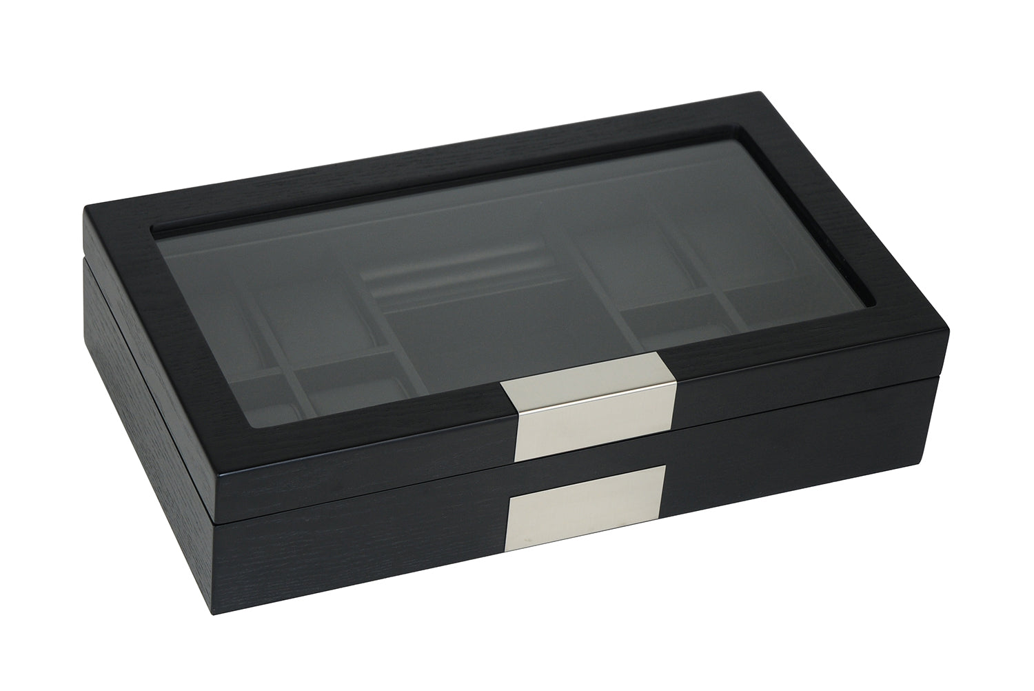 Black Wooden Watch Box, 8 Watch Box, Cuffed Watch Box, Clinks Australia Watch Box, Black Watch Boxes on Cuffed, Australia Watch Box, Watch Storage Box, Watch Display Box, 8 Slots Watch Boxes, Watch Boxes for 8, Wooden Watch Box, Black Wooden Watches + Organizer, CB5009, Clinks Australia