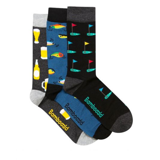 Blokes Life 3 pair Socks Gift Box, Socks, Bamboozld, Bamboo, Cotton, Spandex, Assorted Colour, SS7107, Clinks Australia
