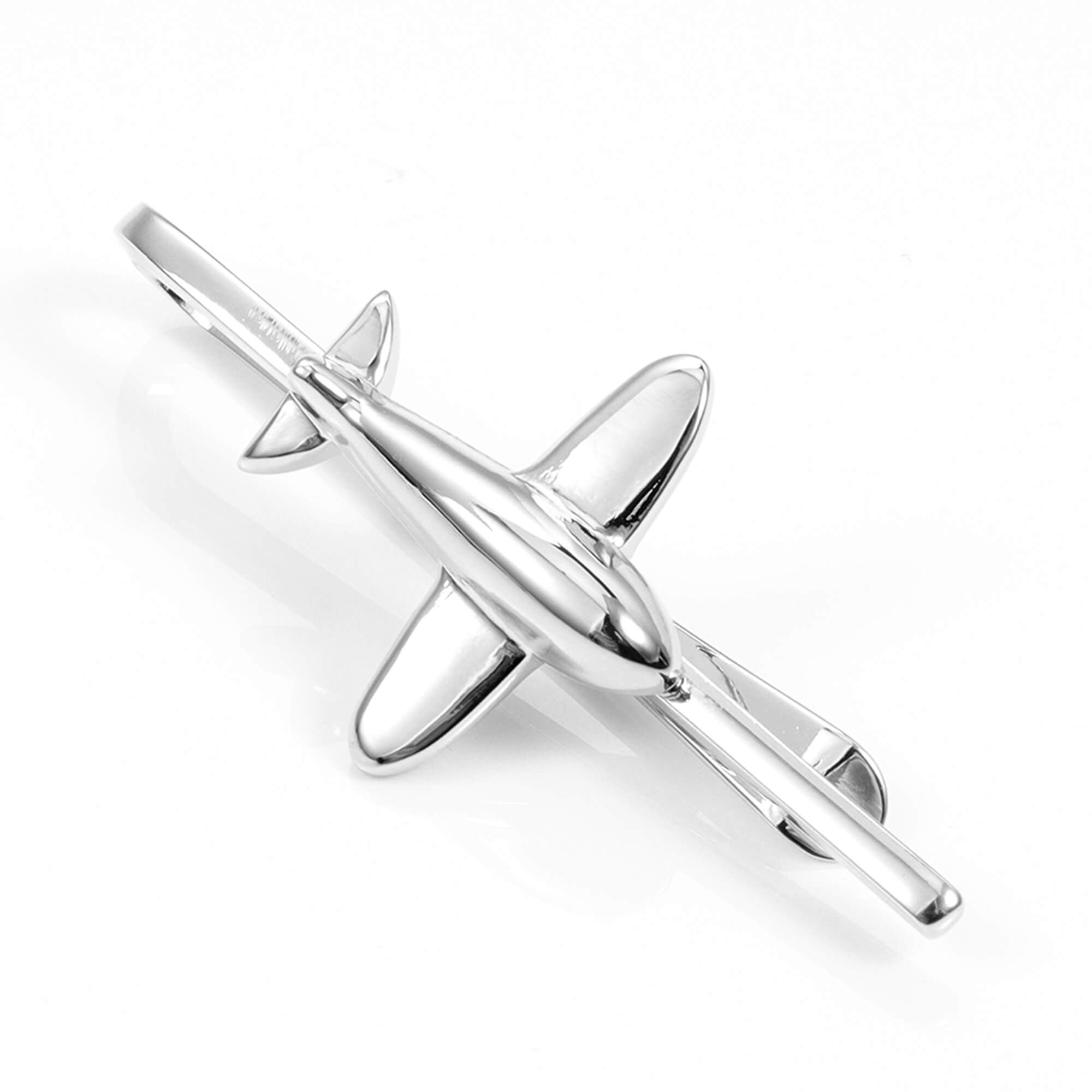 Bubble Plane Tie Bar in Silver